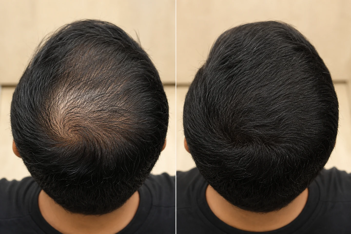 Representative before and after view of crown coverage